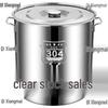 Extra Thick 304 Stainless Steel Brine Bucket with Lid, Large Capacity for Soup, Rice, Water, Oil & More