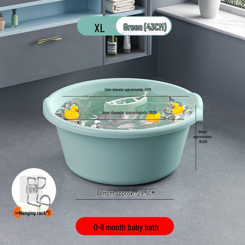 Extra Large Durable Plastic Washbasin for Laundry, Dormitory, Foot Soaking, and Baby Bathing