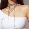 European And American Jewelry, Retro Exaggerated Personality Irregular Trendy Necklace Full Of Diamonds Multi-Layer Fringed Collarbone Necklace Women