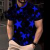 Zomer Mannen 3D Geprint Ronde Hals T-shirt Mode Veelzijdig Ademend Trend Casual