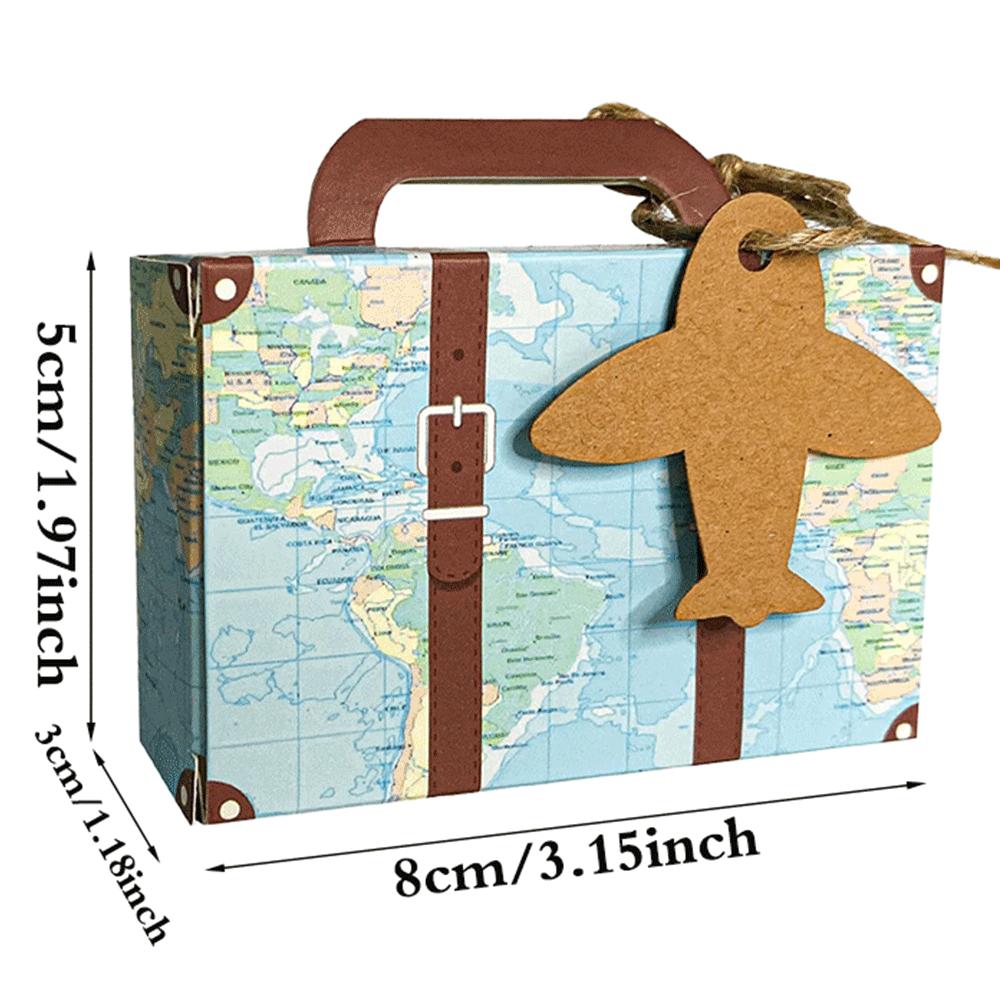 20/30/50PCS Mini Suitcase Party Favor Box with Tags Travel Party Decorations Bridal Shower Wedding Favors For Guests Candy Boxes