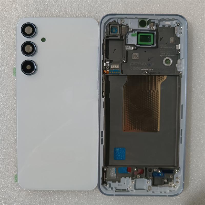 For Samsung Galaxy A55 5G A556 Full Housing Case Middle Frame +Glass Battery Cover Rear Panel Housing Case Repair Parts