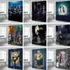Vibrant And Colorful The Nightmare Before Christmas Shower Curtain With Hooks For Bathrooms