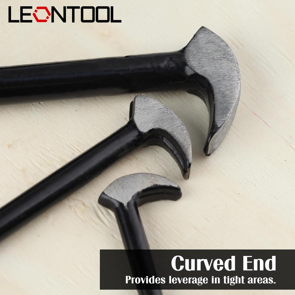 LEONTOOL Rolling Head Pry Bar Set 6" 12" 16" 3-Piece Set Rolling Head Pry Bar Set Telescopic Indexing Pry Bar Mighty Bar Roll Type Pry Bar Set