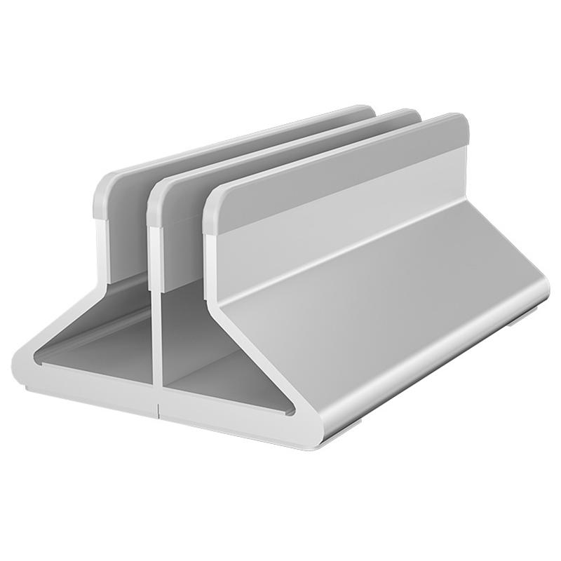 C402 Aluminum Alloy Laptop Tablet Stand Dual Slot Vertical Desktop Holder Organizer Base