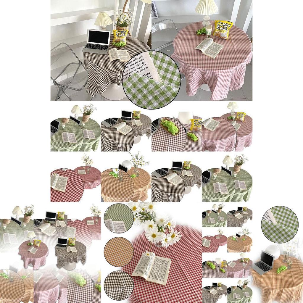 Elegant Ins Korean Style Plaid Tablecloth For Home Decoration And Desk Cloth