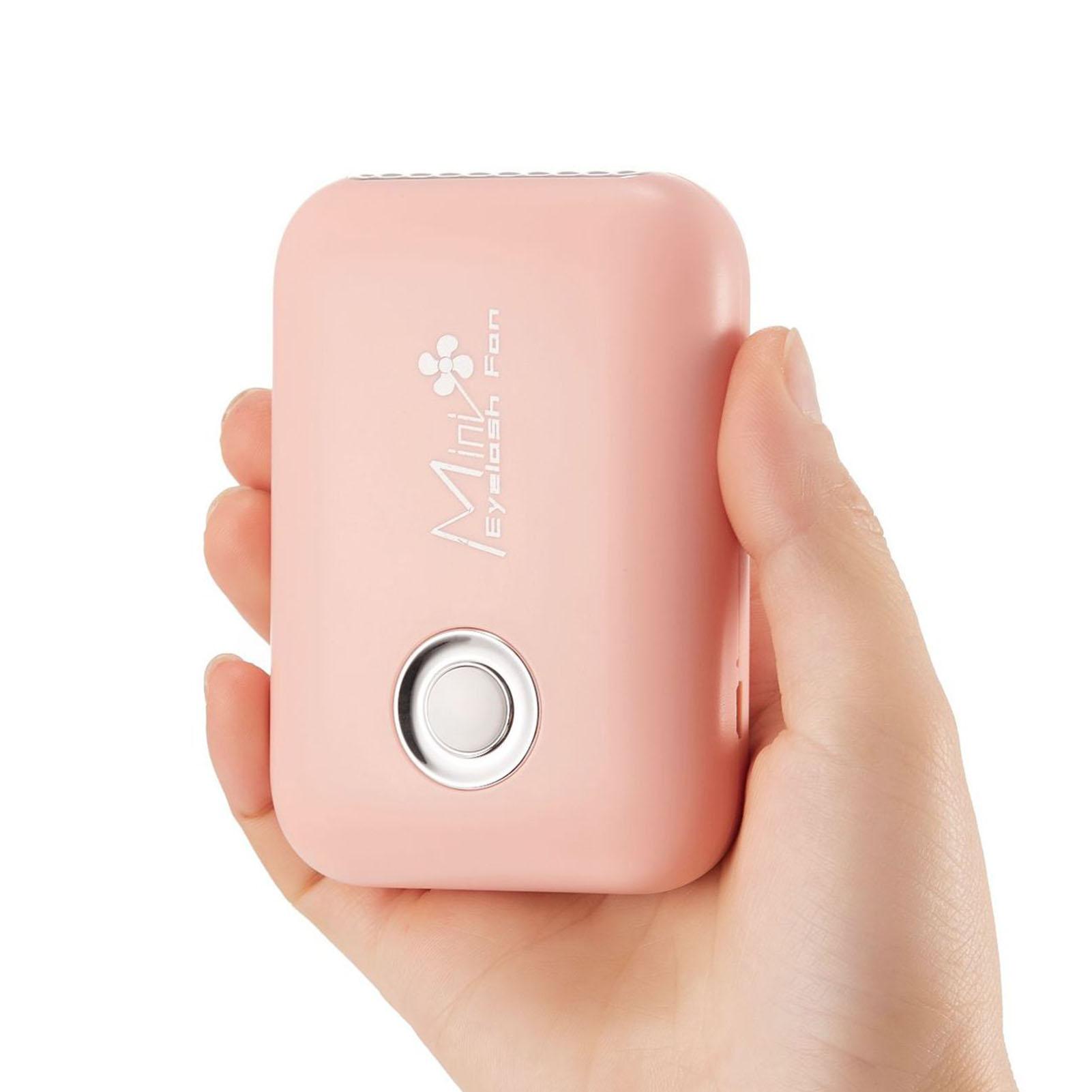 

Eyelash Fan Dryer Mini Compact Portable USB Charging Handheld Lash Fan for Eye Black Glue Nail Polish Pink