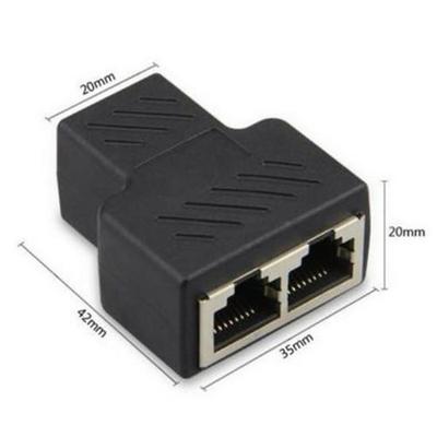 RJ45 Cat6e Dreiwege-Netzwerkkabeladapter: 8-adriger Splitter für Eins-zu-Zwei-Verbindung (Nicht gleichzeitig).