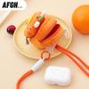 KAKAO FRIENDS Ryan Lion Plush Phone Clip: Cute Cartoon Fruit-Shaped Pendant Bag