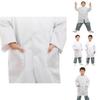 Camice da Laboratorio Bianco per Bambini Traspirante e Confortevole Perfetto per la Scuola o il Gioco