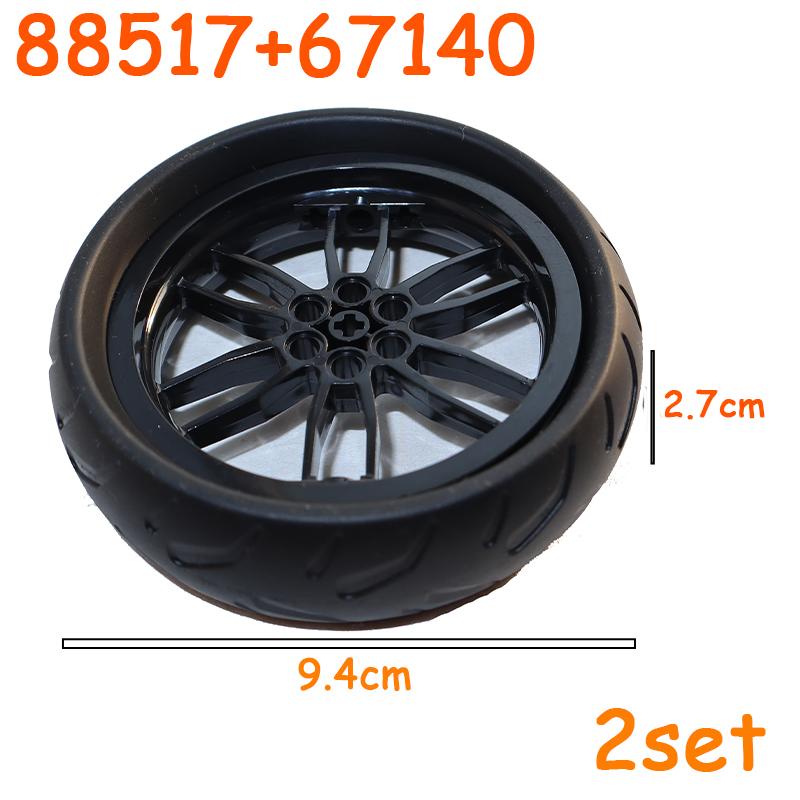 Technical Tire Wheel Car Truck Wheels Hub Block Bricks MOC Motorcycle Tyre Rim Brick Playset 56145 44309 86652 32019 15038 23798