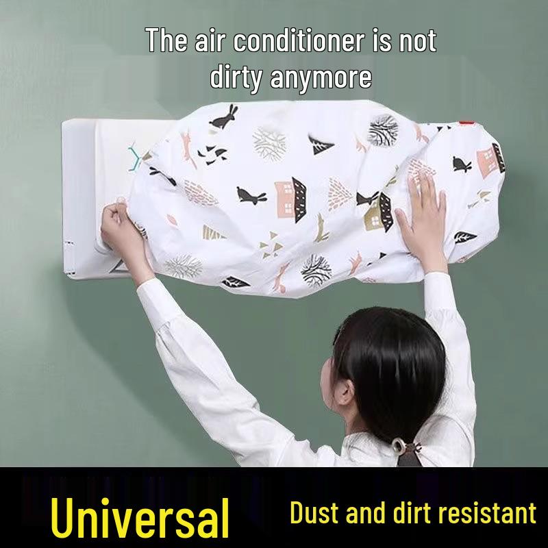 Universal Wall-Mounted AC Dust Cover: Full Coverage, Washable, Reusable, Eco-Friendly, Moisture-Proof