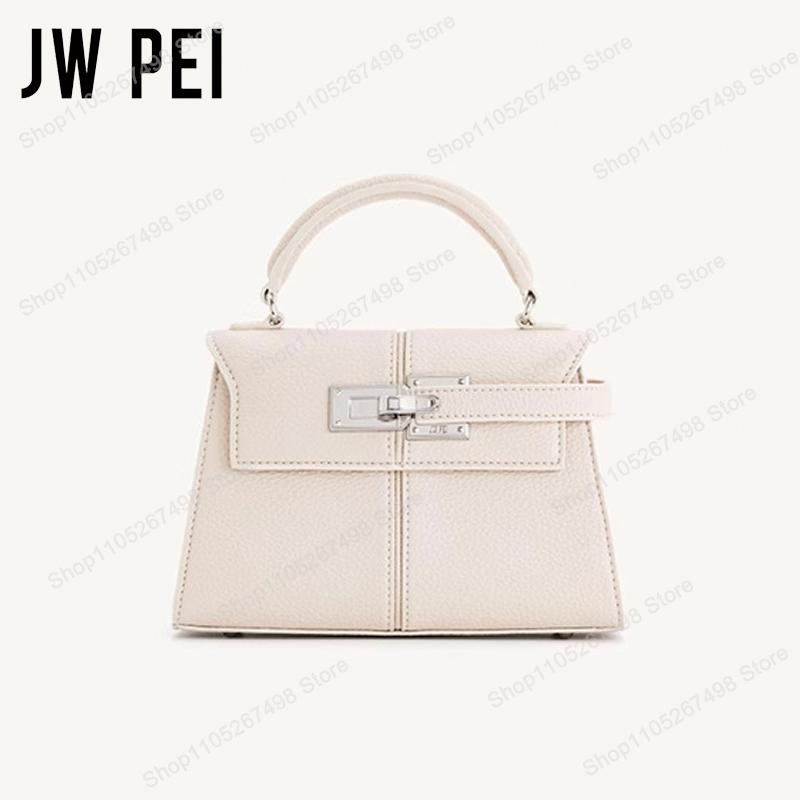 JW PEI Elise Dames Leren Crossbody Handtas Elegante Satchel met Bovenhandvat Minimalistische Ontwerper Geïnspireerde Schoudertas Kantoortas M(28x18x10cm)