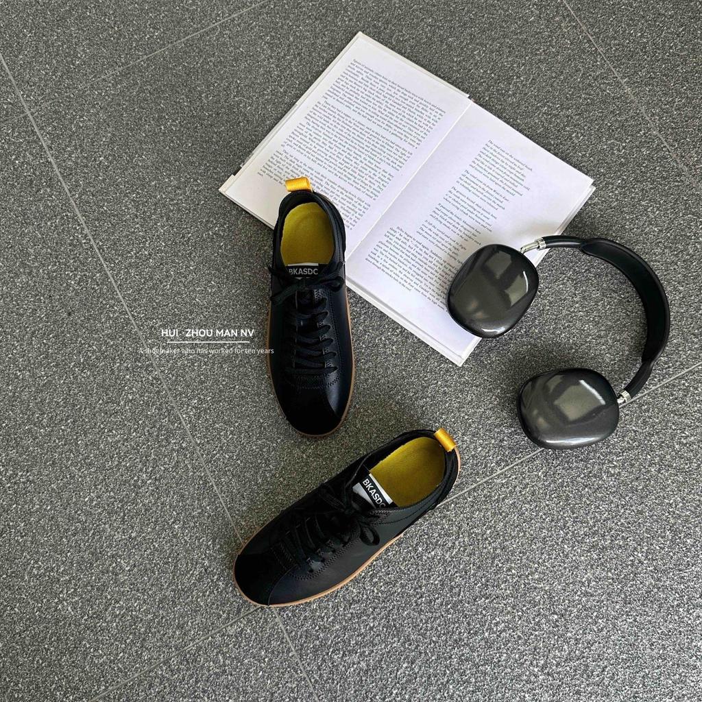 Sheepskin version~ Ballet shoes women's sports style 2025 new Korean version leather platform training women's shoes single shoes women