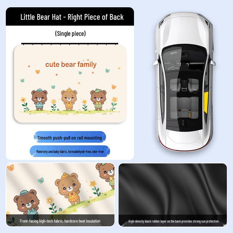 Car Sunshade Track Window Curtain - Interior Sun Protection & Privacy Blackout for Baby Stroller Side Windows