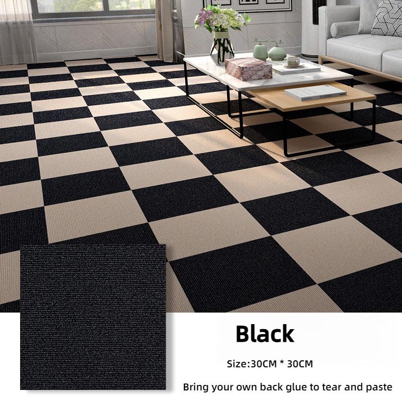 Square Self-Adhesive Carpet Tiles for Office and Home, Non-Slip Foam Backed Polyester Carpet, Solid Color Pattern , Office and Porch Decoration