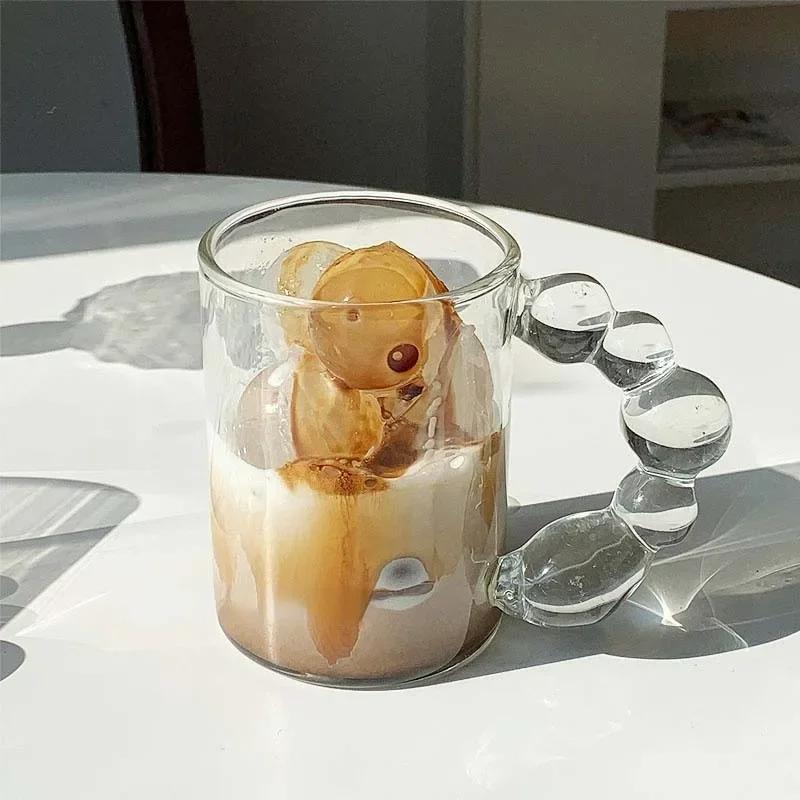 Europe Style Coffee Mugs Luxury Handle Coffee Milk Afternoon Tea Cup Creative Bubble Glass Cups For Friend Gift