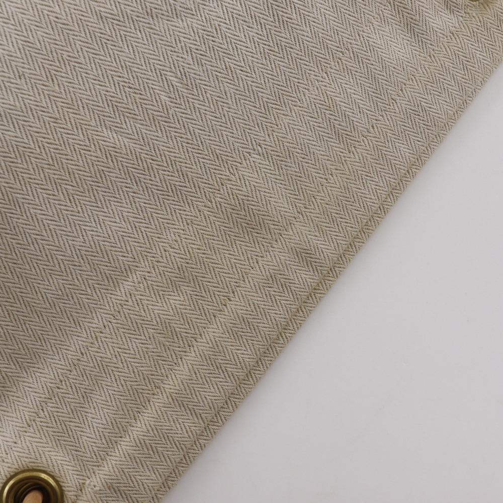 Hermes Alain GM Shoulder Bag Beige Canvas Unisex Used