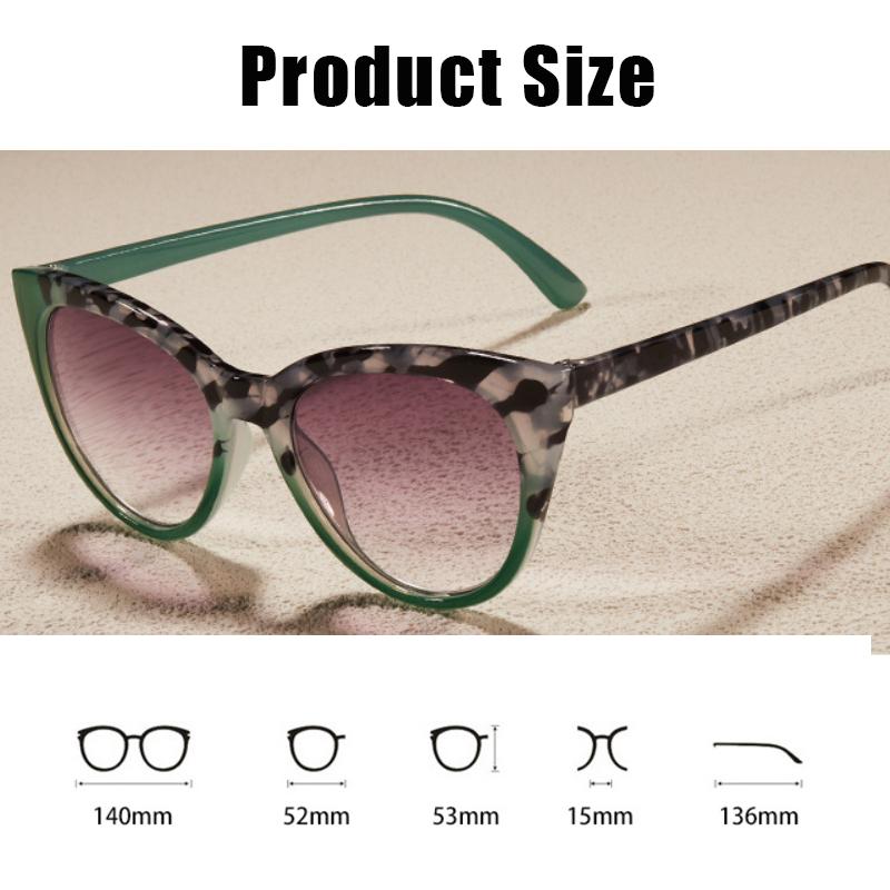 Retro Fashion Cat Eye Presbyopia Glasses Fashion Gradient Reading Glasses UV Resistant Sunglasses 0 To+4.0
