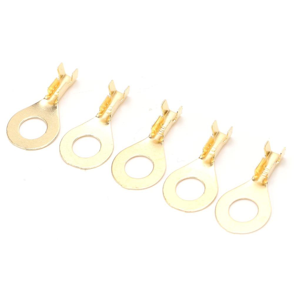 100Pcs Sturdy Structure Eye Terminal Brass Ring Cold Pressed Terminal  Low-frequency Working