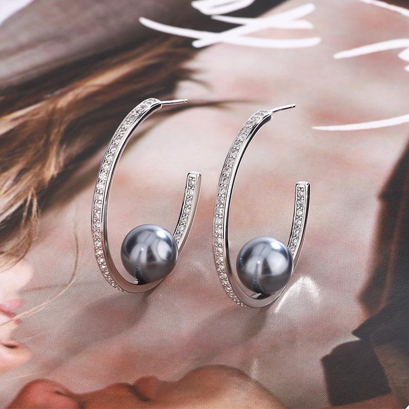 

Серьги с жемчугом, летние высококачественные серебряные серьги-иглы, корейская версия, атмосферные легкие, роскошные, маленькие, ароматные серьги