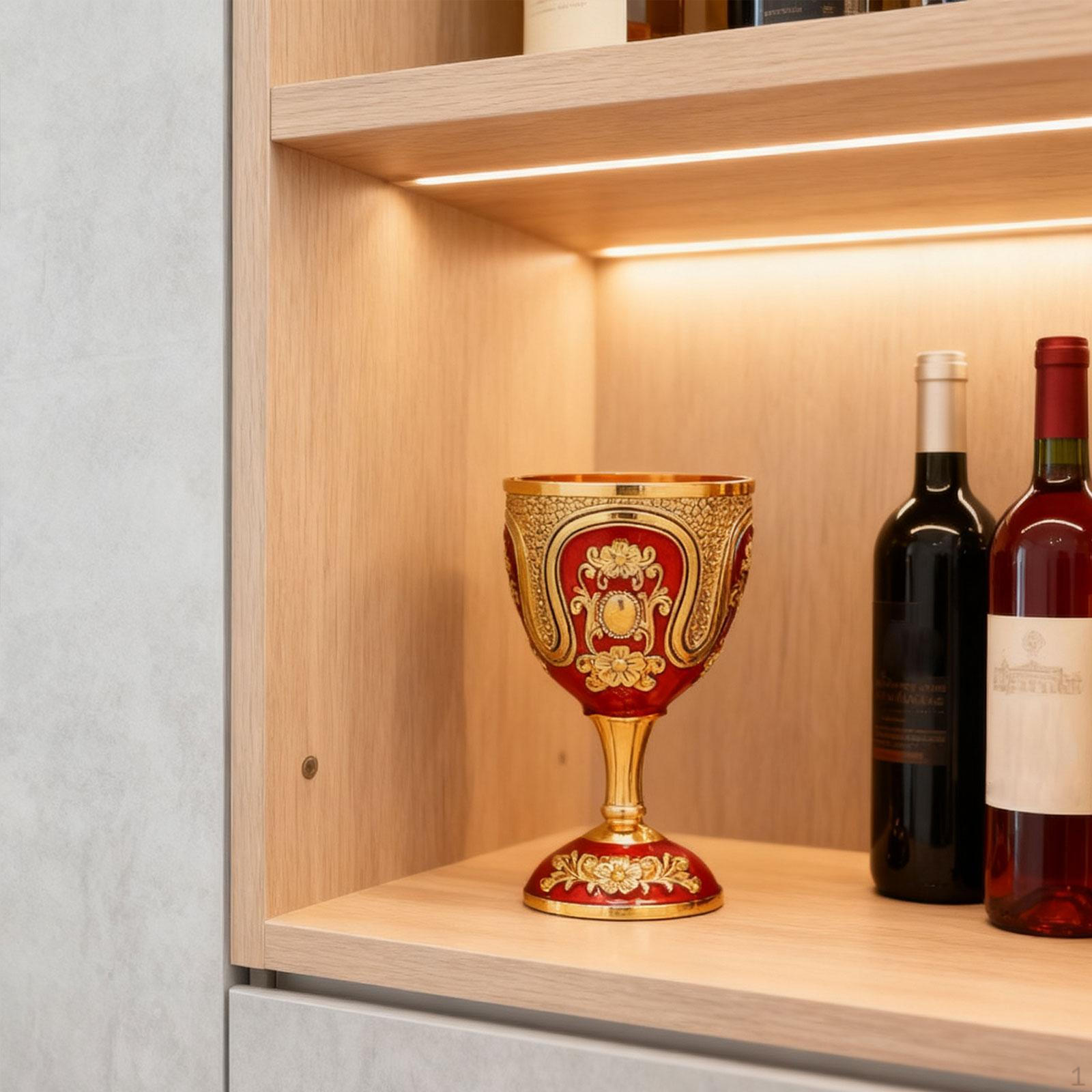 

Vintage Medieval Goblet Desktop Decoration Embossed Cup Zinc Alloy Retro Novelty Party Supplies