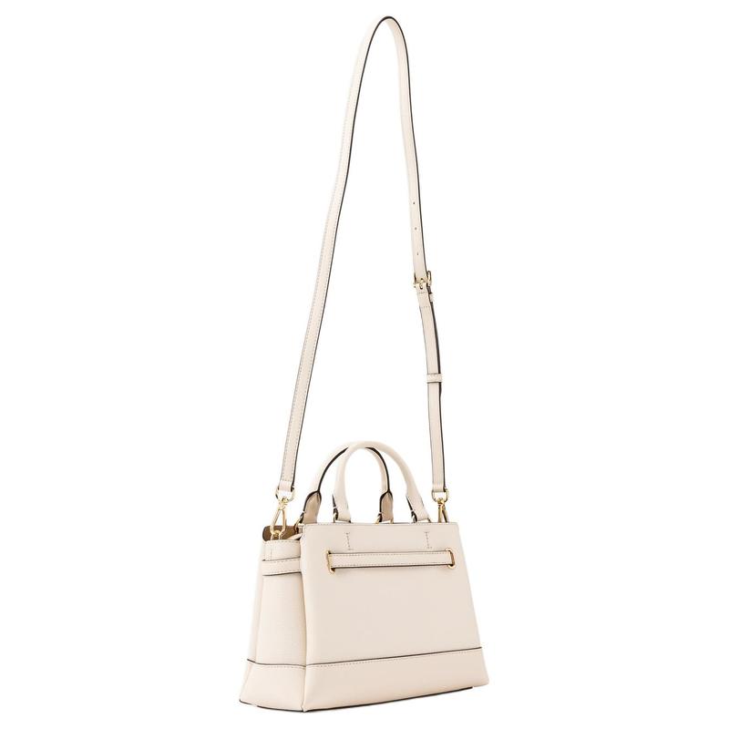 MICHAEL KORS REED Logo Gold Hardware Cowhide Shoulder Crossbody Handbag Small Women's Creamy White