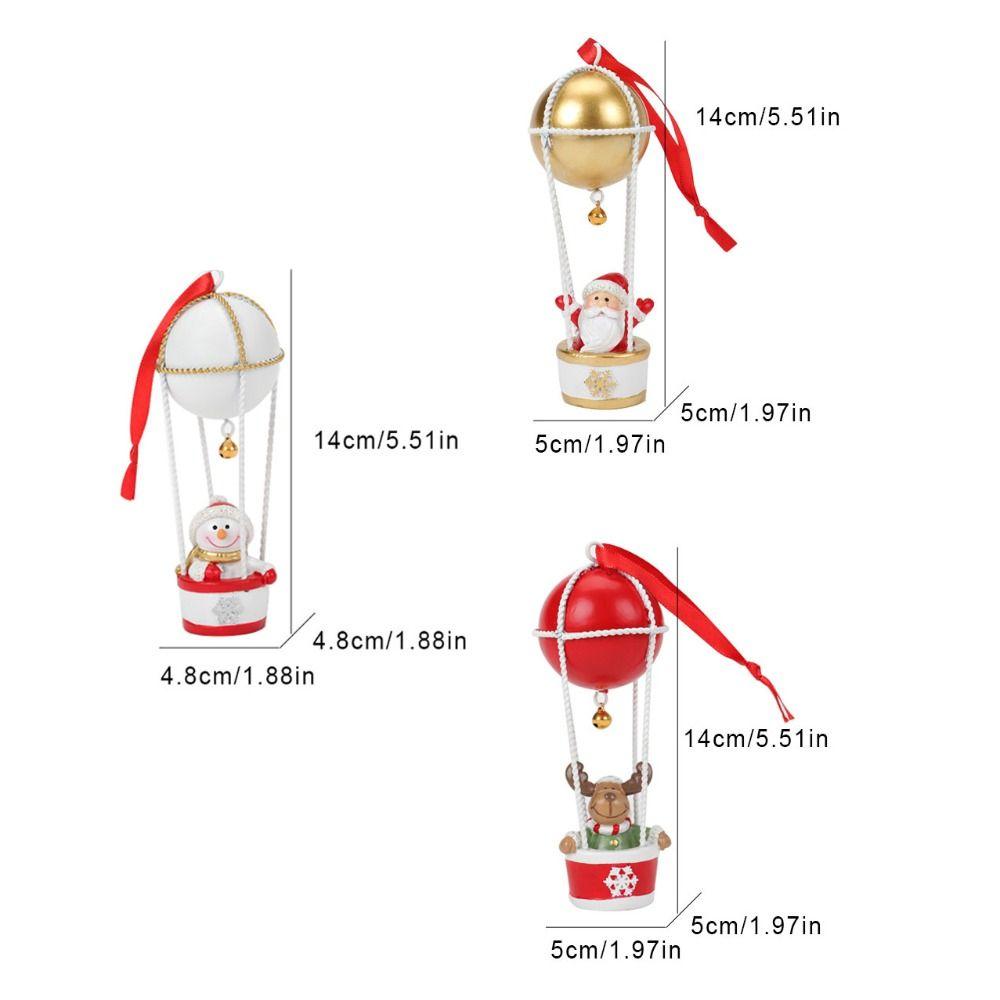with Bell Christmas Hanging Elk Hot Air Balloon Xmas Ornament Ball Cute Xmas Decor New Year Party