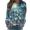 3D Print Christmas Pattern Sweatshirt Women's Long Sleeve Round Neck Hoodie Fashion Casual Santa Claus Pullover Women's Tops