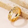 Rhombus Inlaid Zircon Ring, Simple and High-end Ins Niche Ring Titanium Steel Women