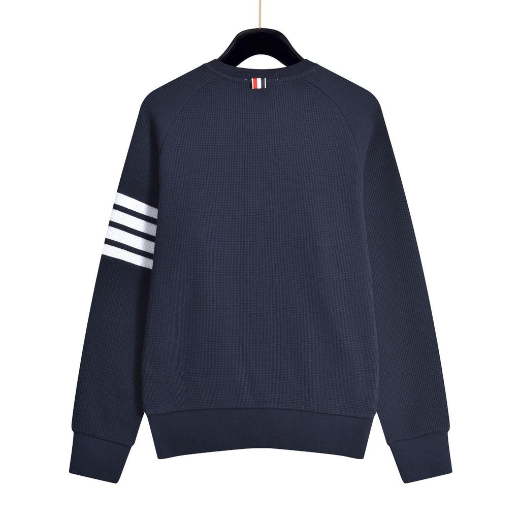 Unisex Classic Four-Bar Waffle Knit Hoodie - Trendy Spring/Autumn Pullover for Couples