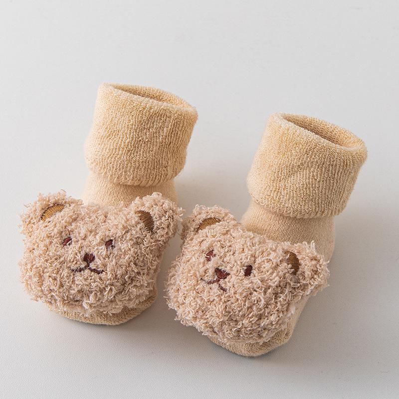Thick Fleece-Lined Mid-Calf Socks for Newborns - Cotton, Warm, and Loose-Fit for Autumn and Winter