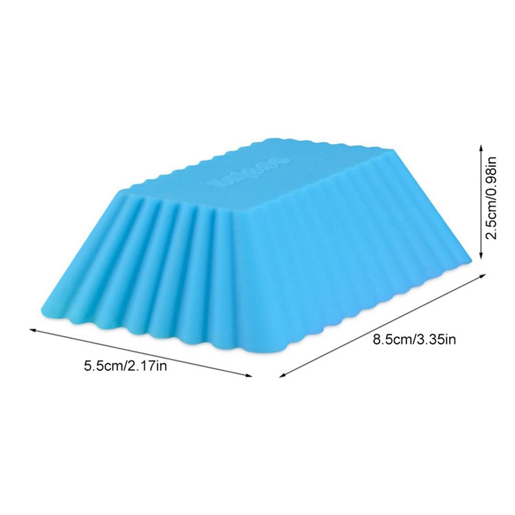 10PCS Silicone Baking Molds Nonstick DIY Cake Muffin Mold Rectangle Cake Decorating Tools Baking Accessories