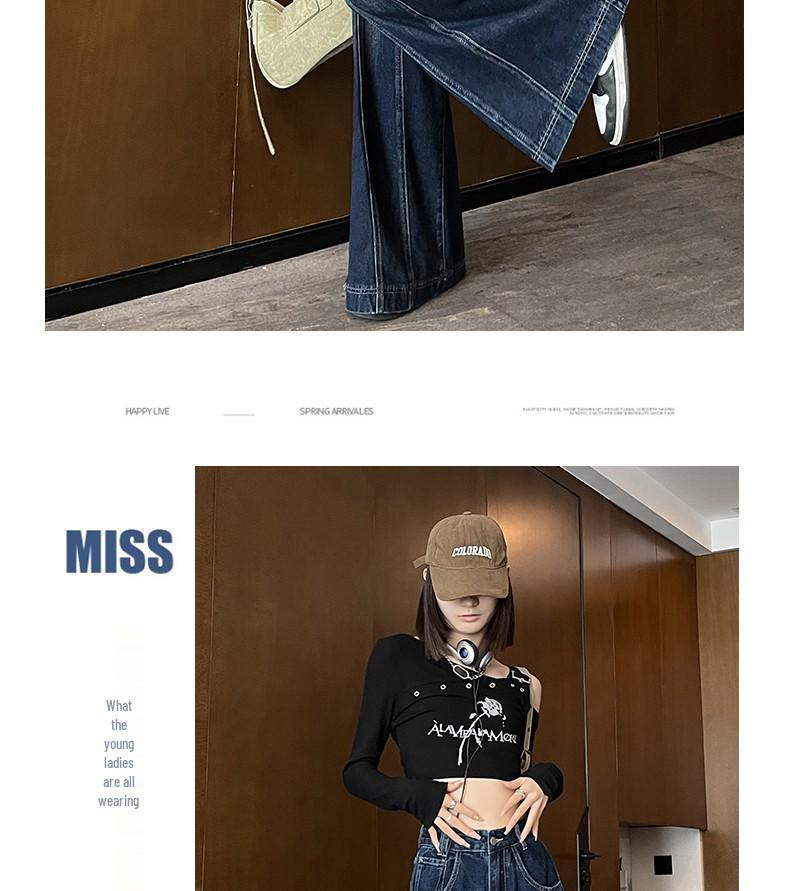 Retro High Waist Wide Leg Jeans - Women's Trendy Loose Floor-length Pants