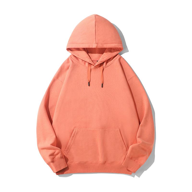 Men's Casual Thick Terry Cloth Hoodie: Heavyweight Pure Cotton Sweatshirt - Loose Fit, Solid Color, American Style for Autumn/Winter.