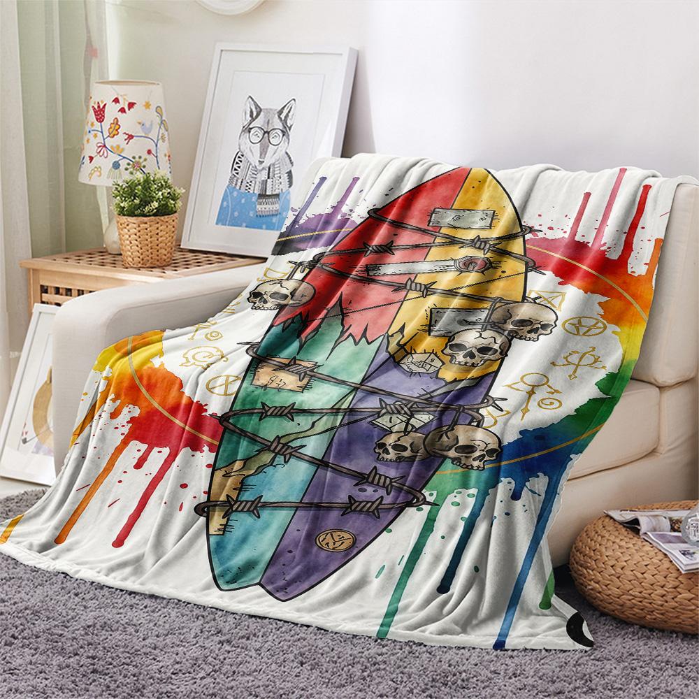 1PC Playing card style Print Flannel Blanket, High quality Comfortable for All Seasons, Home Decor, Warmth and Comfort