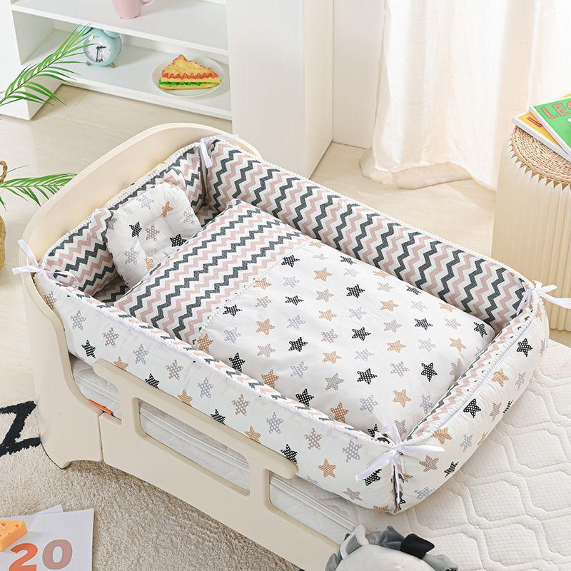 Foldable Portable Baby Crib: Anti-Pressure, Anti-Startle Pure Cotton Sleeping Bed
