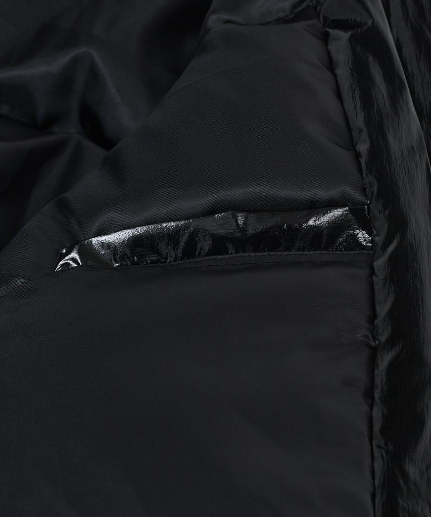 Ironyporno Whiteline 86-Iro340 Essential Balloon Glossy Collar Short Padded Jacket Black