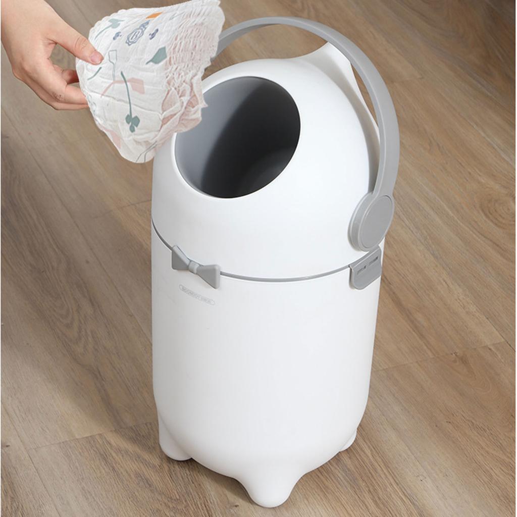 Diaper Trash Can Garbage Container Bin with Lid for Office Home Kitchen Waste Basket Living Room Dorm Apartment with Pedal