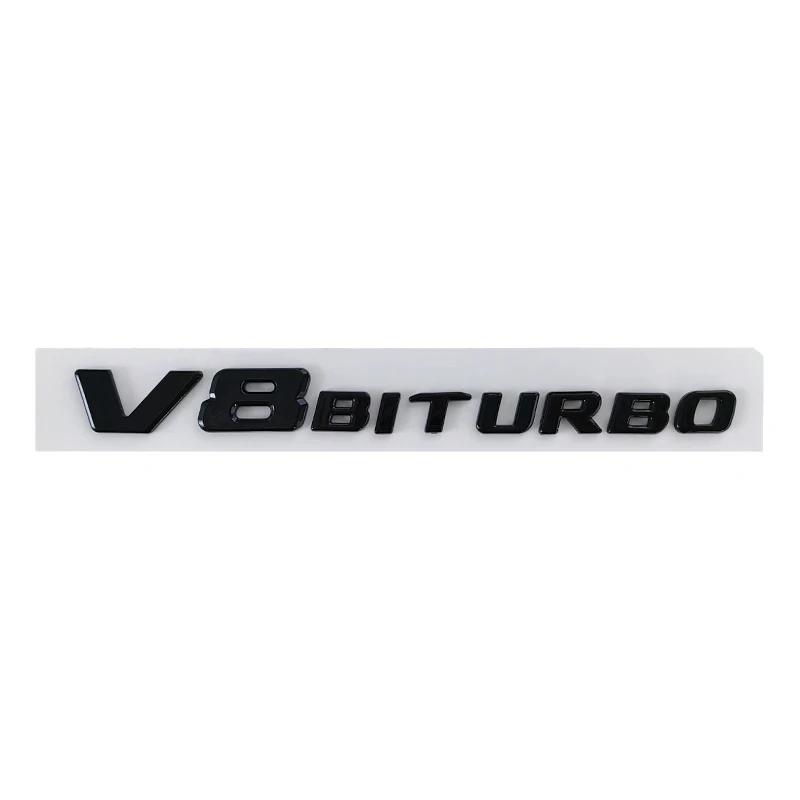 3d ABS V8 Biturbo Emblem Car Fender Badge Decal For C63S C63 E63 CLS63 V8 Biturbo Sticker Accessories
