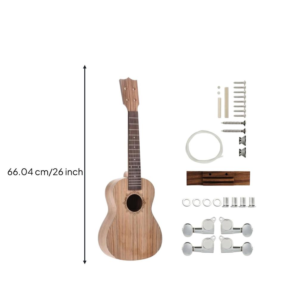 Omonterad DIY Ukulelesats Anpassningsbar Bygg Din Egen Akustiska