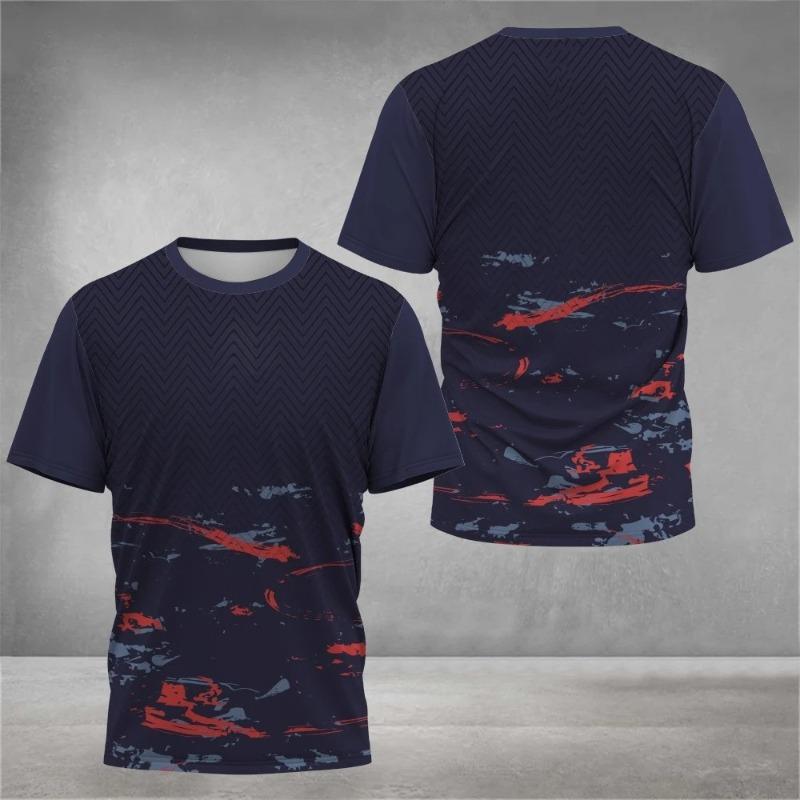 2026 Men's T-Shirts Crew Neck Short Sleeve Colourful Print Tennis Running T-Shirt Casual Comforts Outdoor Sportswear Tops