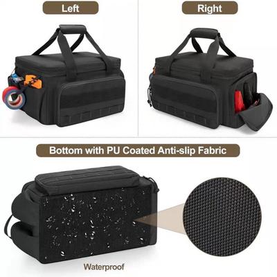 Multifunctional Men Tool Storage Bag Polyester Black Hand Tool Bag Heavy Duty Large Capacity Work Handbag