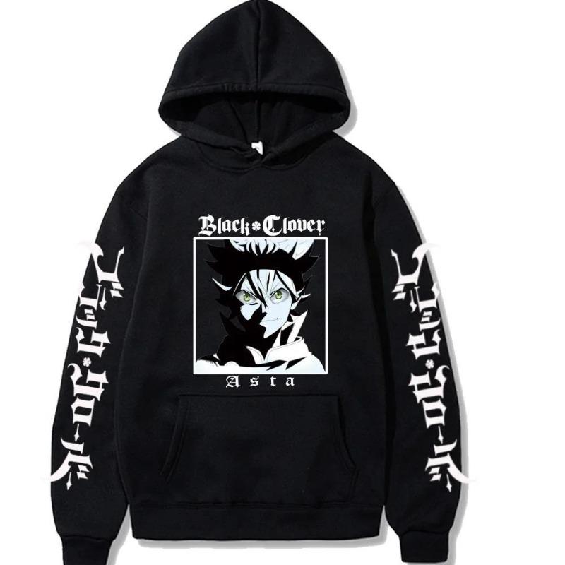 

Black Clover Anime Hoodie Print Fashion Sweatshirt Casual Unisex Autumn Winter Fleece Streetwear Tops Male Sudaderas S