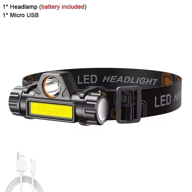 

Перезаряжаемый светодиодный фонарик COB USB, мощный магнитный фонарь, супер яркий водонепроницаемый налобный фонарь для рыбалки на открытом воздухе