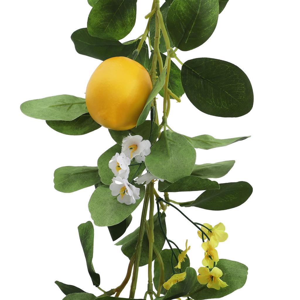 Artificial Lemon Garland Spring Fruit Garland with Lemons for Front Door Home Kitchen Party Wedding Decor 6.6ft