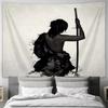 Anime Samurai Tapestry, Japanese Warrior Wall Art for Living Room Bedroom Aesthetic Home Decor