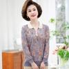 Spring Top Female Grandma Lapel Floral Elderly Clothes Female Spring and Autumn Mother Bottoming Shirt New