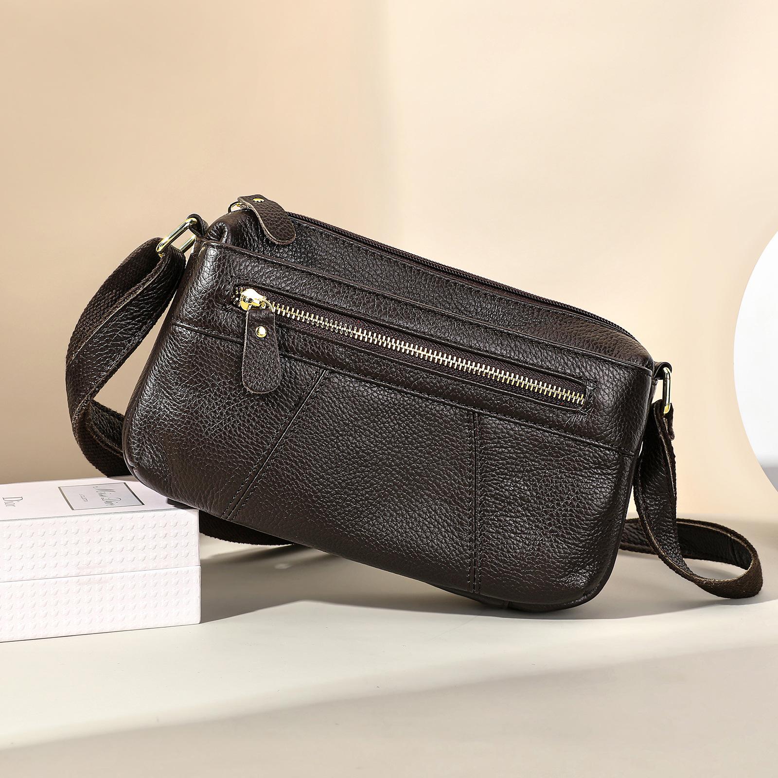 

Повседневная женская сумка из натуральной кожи, сумка через плечо для поездок на работу, модная и простая сумка на одно плечо из натуральной кожи кофейный