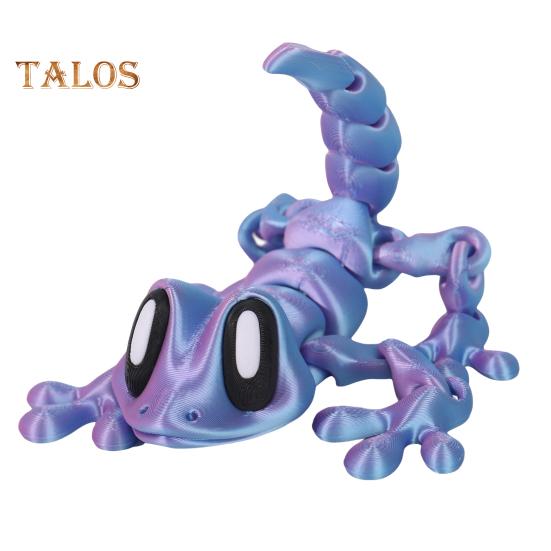 3D Printed Gecko Toy Magnetic Articulated House Lizard Figurine Animal Fidget Toy for Refrigerator Magnet Computer Monitor Decor